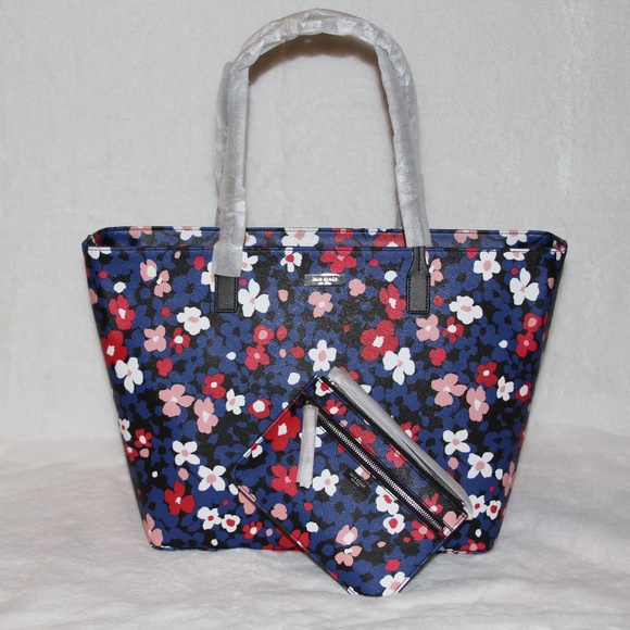 NWT Kate Spade XL Bouquet Floral Tote Bag & Wristlet Purse Handbag Set - Picture 9 of 12
